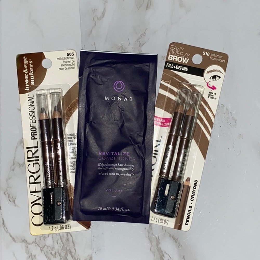 Monat conditioner/ Covergirl brow/eye liner